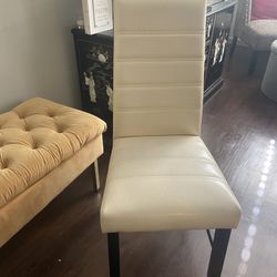 Soft Faux Leather White Chairs (4)