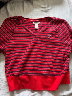 Victoria’s Secret, pink, red, long sleeve, PJ shirt, Christmas edition