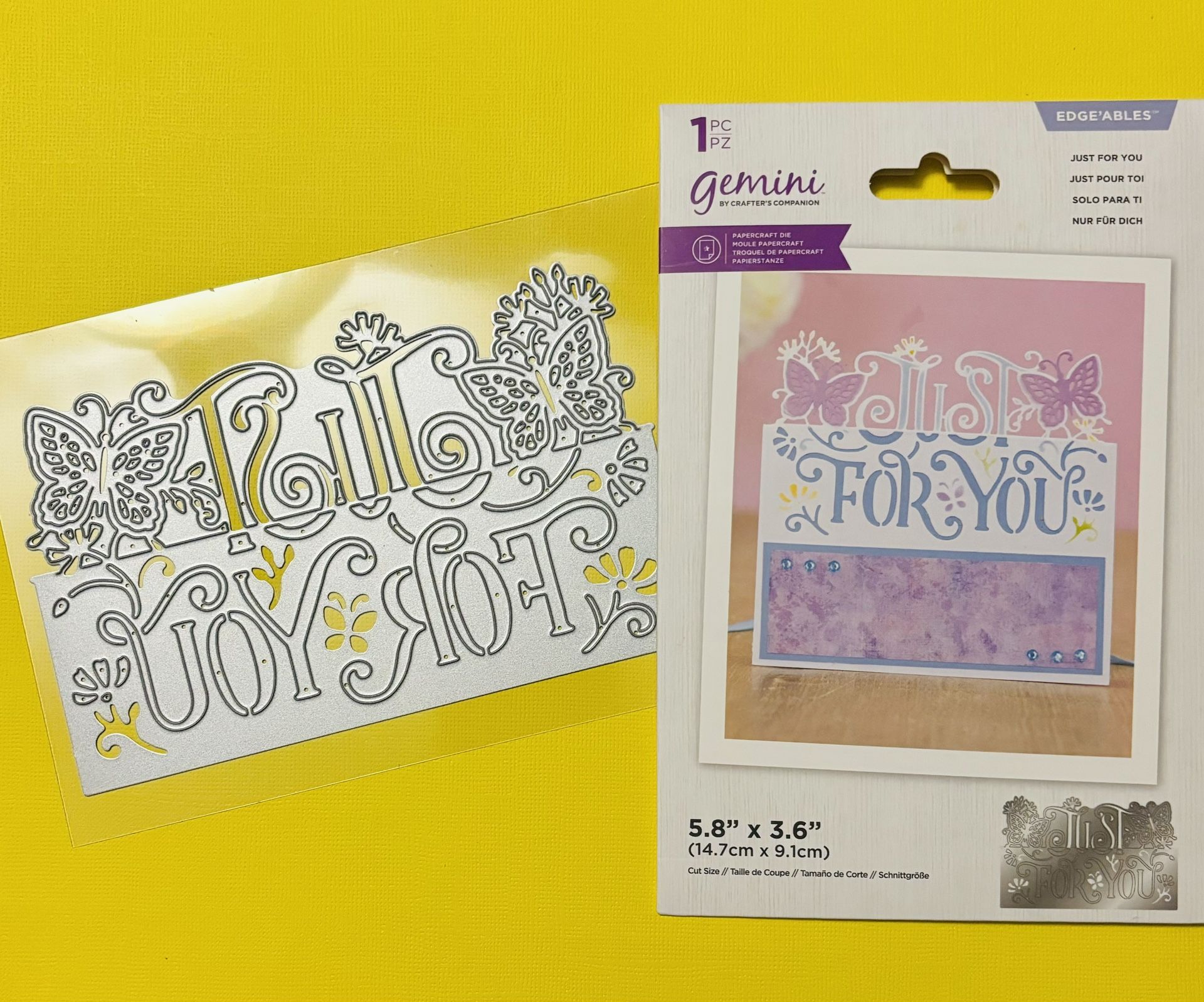 5.8 Inch Long JUST FOR YOU Edge’able Name Brand Die Cut