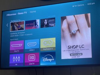 55 Or 58 Inch Hisense 4k Smart Roku TV.