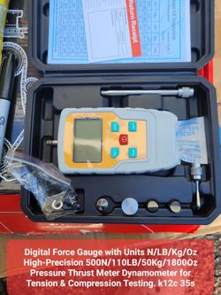 Digital Force Gauge with Units N/LB/Kg/Oz High-Precision 500N/110LB/50 &Kji