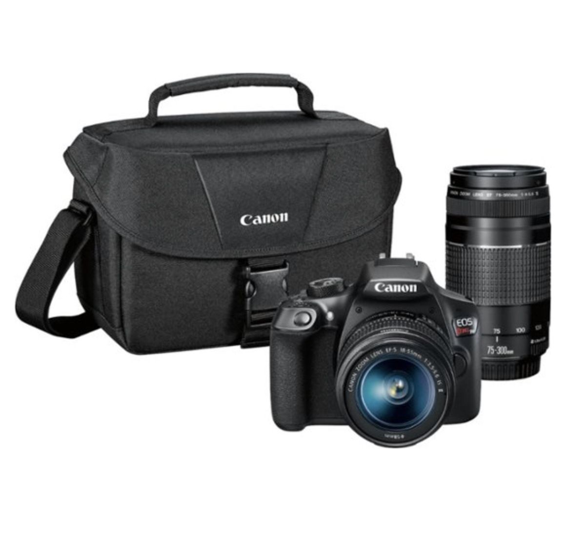 Canon - EOS Rebel T6 DSLR Camera with EF-S 18-55mm IS II and EF 75-300mm III lens - Black