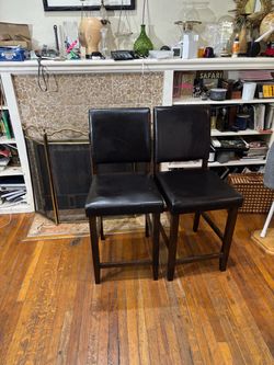 2 brown chairs good quality 40in tall