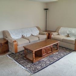 5 Piece Sofa Couch (converts to bed), Loveseat, Side Tables, Coffee Tbl