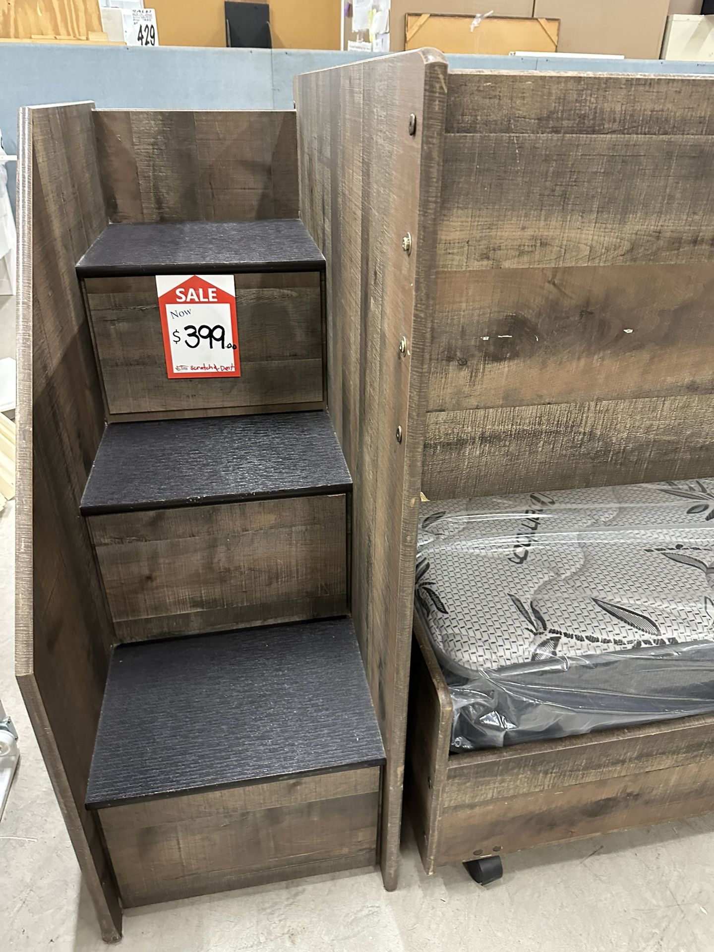 Staircase Loft Bunk Bed With Roll Out Trundle Bed for Sale in San