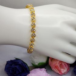 Bracelet Hearts Style Yellow Color Gold-plated 