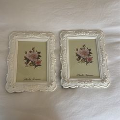 White Floral Photo Frames 
