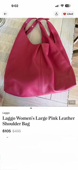 Laggo Women's Large Pink Leather Shoulder Bag
