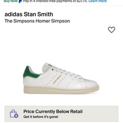 Stan Smith Homer Simpson Men’s 9.5
