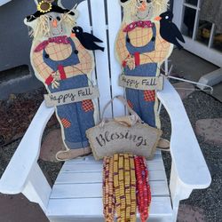 Fall Fabric Outdoor Decor (3) - 38inches Long 