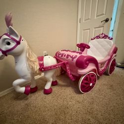 Huffy Disney Princess Royal Horse and Carriage electric ride-on toy