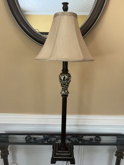 Cream/ Brown Lamp