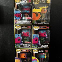 Marvel Black light Funko Pop Set 