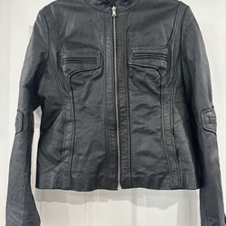 GUESS Leather Jacket Women Size L