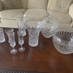 Hand Cut Glass vases ALL FOR $50