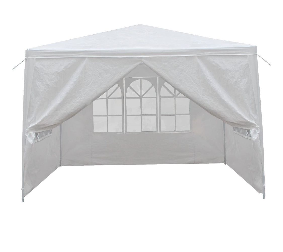 10 X 10' Wedding Party Tent Gazebo Canopy w/ 4 Removable Sidewalls Outdoor White