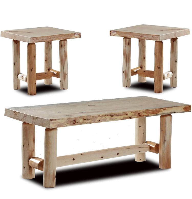 Log Cabin End Tables And Coffee Table