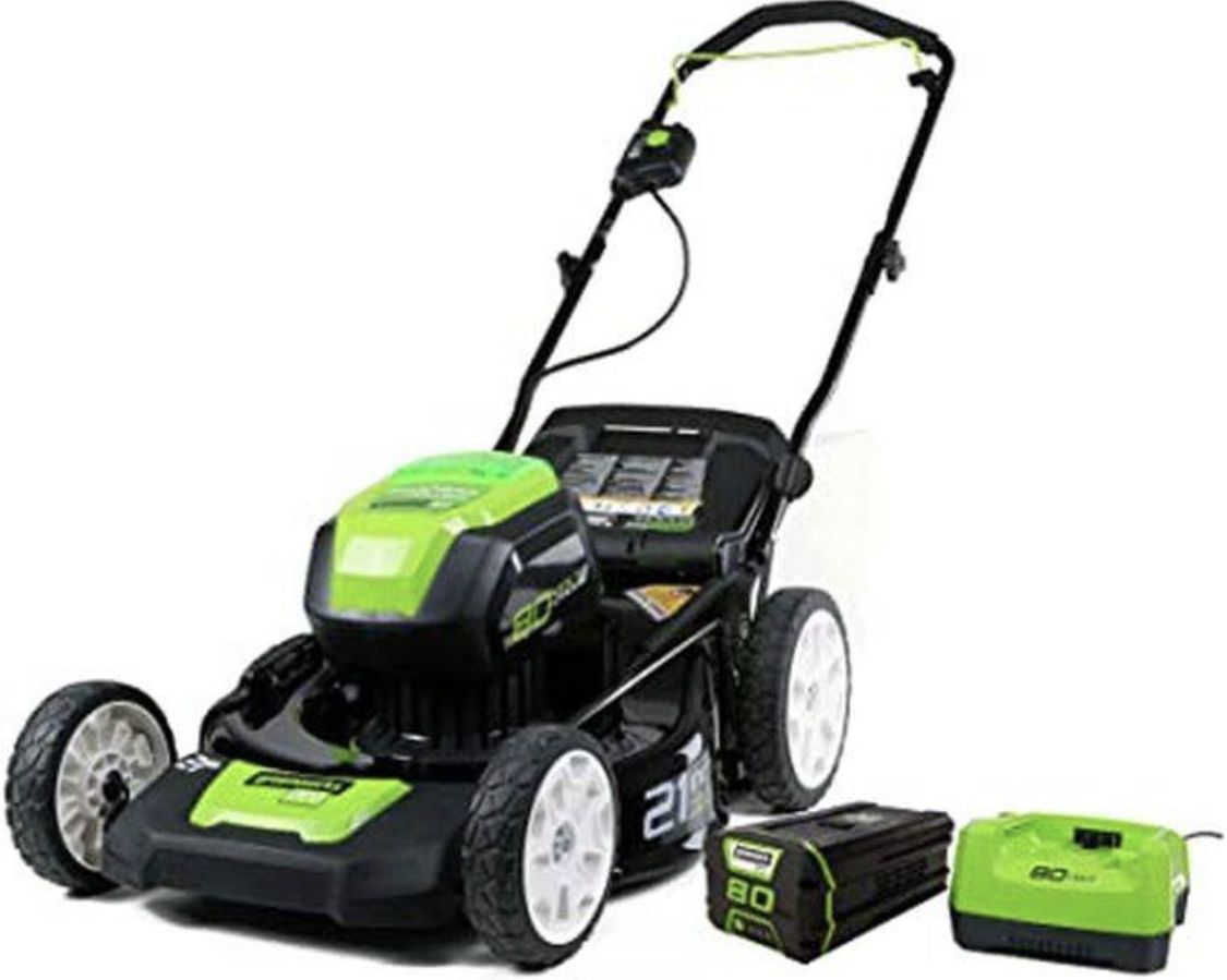 Greenworks Pro 80V 21-Inch Push Lawn Mower, 4Ah Battery and Charger NOT Included