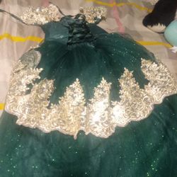 Green Emerald Girl Dress Size 8