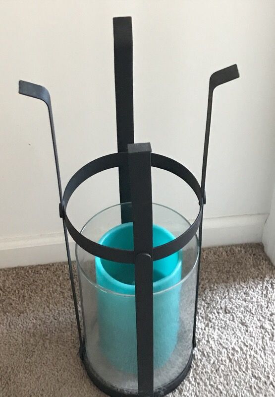 Flameless candle in holder