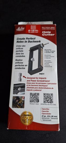 Malco, NEW 2" to 12" Diameter HC1 Gold Standard Create Perfect Holes in Ductwork