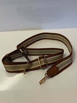 Michael Kors Gold / Luggage Brown Canvas Handbag Shoulder Crossbody Strap