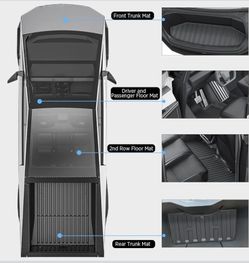 Cybertruck 2024 1st & 2nd Rows Seat Floor Liner and Front/Rear Trunk Mat