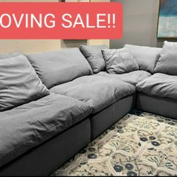 Gray Cloud Couch Modular Sectional Sofa 