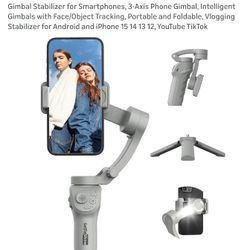 Gimbal Stabilizer for Smartphones, 3-Axis Phone Gimbal, Intelligent Gimbals with Face/Object Tracking, Portable and Foldable, Vlogging Stabilizer for 