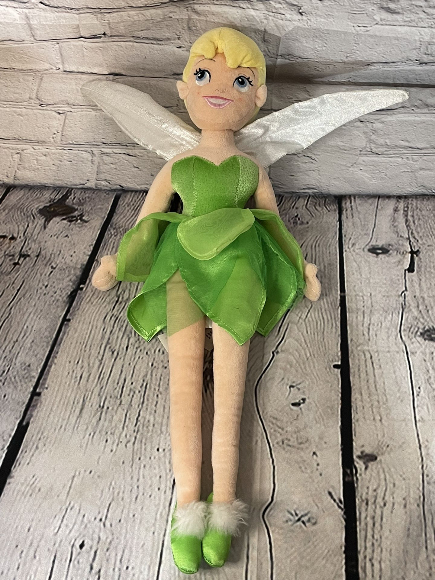 Disney Store Authentic Tinker Bell Pixie Plush 21" Inches With bendable Wings