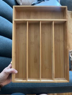 Bamboo Cutlery Organizer Tray