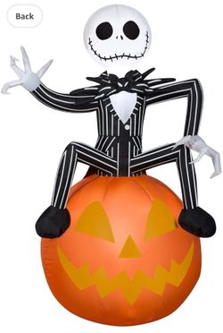The Nightmare Before Christmas Jack on a Jack-o-Lantern Halloween Inflatable 6ft