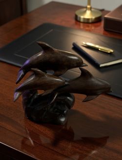 Small wooden Dolphin statue