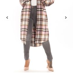 Get Lost Women's Plaid Coat Small 