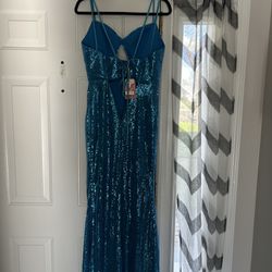 Blue Sequin Evening/Prom Dress