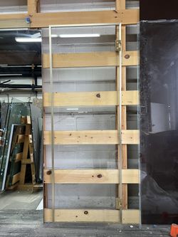 Starphire Temp Framed Glass Door W Hinges 27 3/4 X 78 1/4