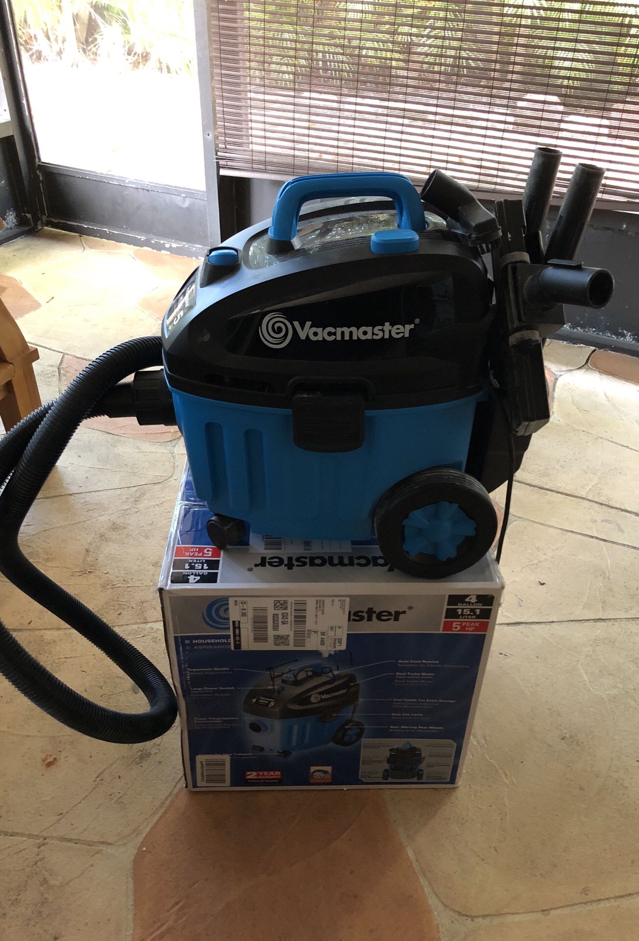 Vacmaster 4 Gallon, 5 Peak HP with 2-Stage Industrial Motor Wet/Dry Floor Vacuum, VF408