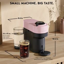 Nespresso Vertuo Pop+ Coffee and Espresso Maker by De'Longhi, Candy Pink（machine Only)