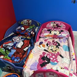 Toddler Spidey And Toddler Mini Mouse Bed $30 Each
