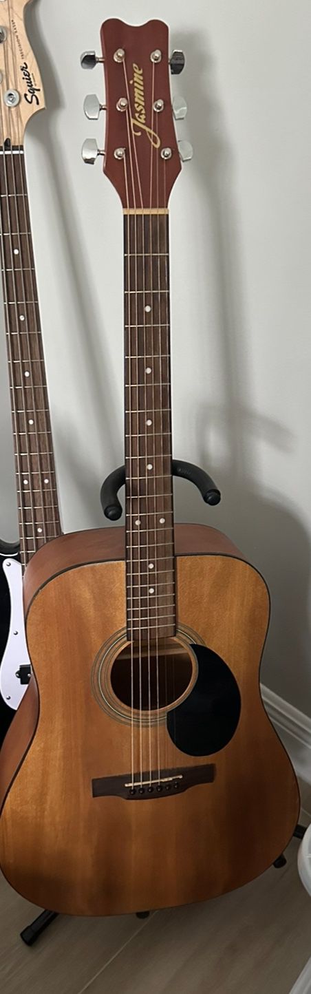 Jasmine Acoustic Guitar , Bag, Stand, 2 Books, Cleaner , Tuner 