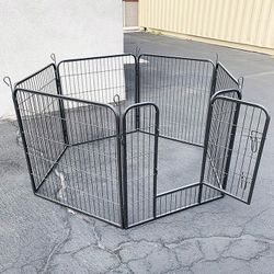 (Brand New) $85 Heavy Duty 6-Panel Dog Playpen, Each Panel 32” Tall X 32” Wide Pet Exercise Fence Crate Kennel Gate