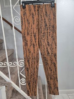Snakeskin Print Slim Fit Pants