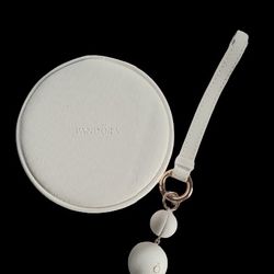 PANDORA White Round Jewelry Box Travel Case Wristlet Limited Edition NWOT