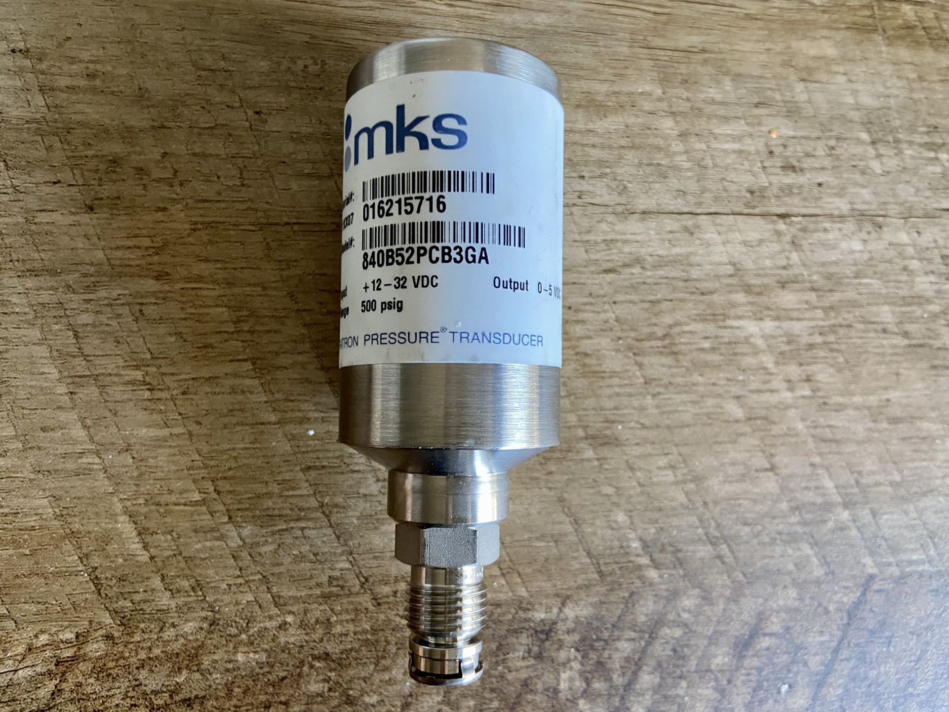 MKS BARATRON 500 PSIG PRESSURE TRANSDUCER 840B52PCB3GA