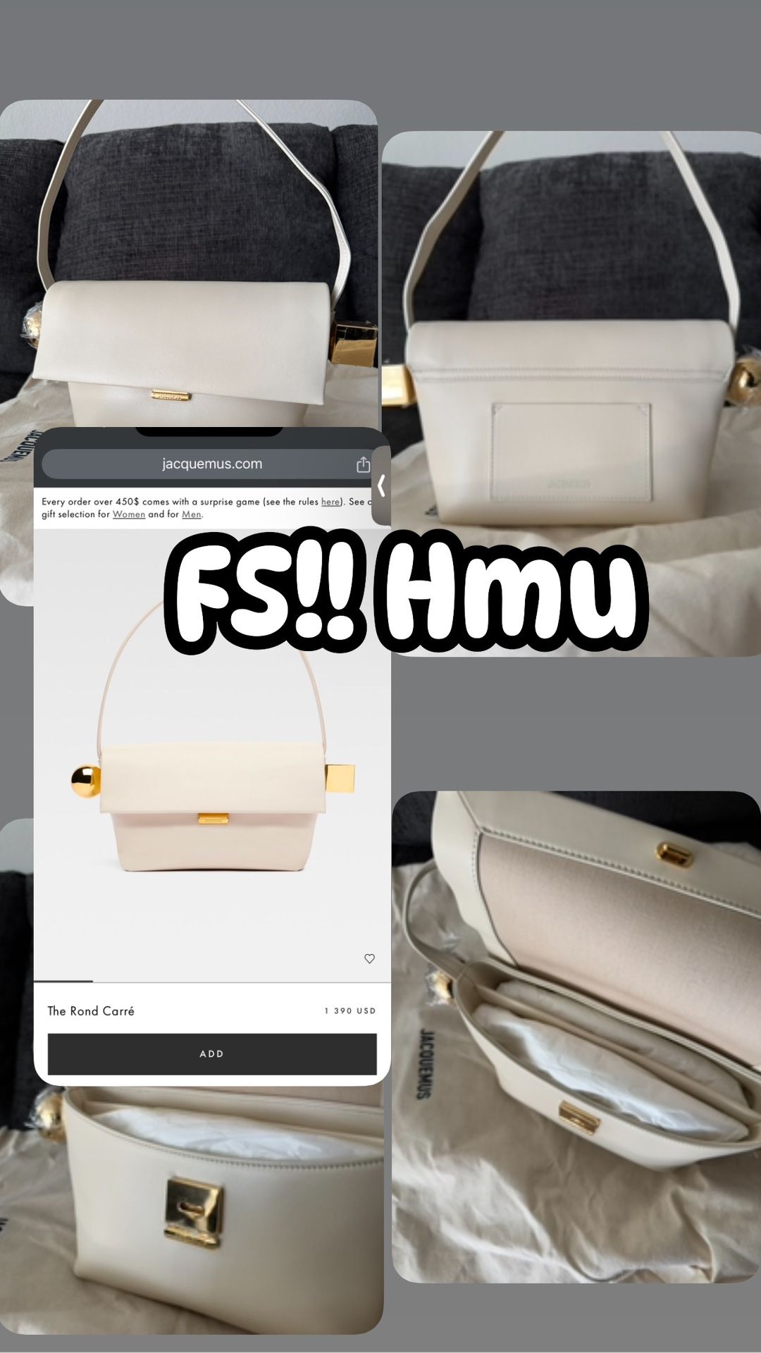 PURSE: Beige Jacquemus -The Rond Carré