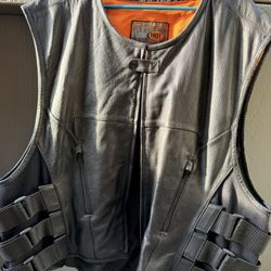 Motorcycle Leather Vest 
