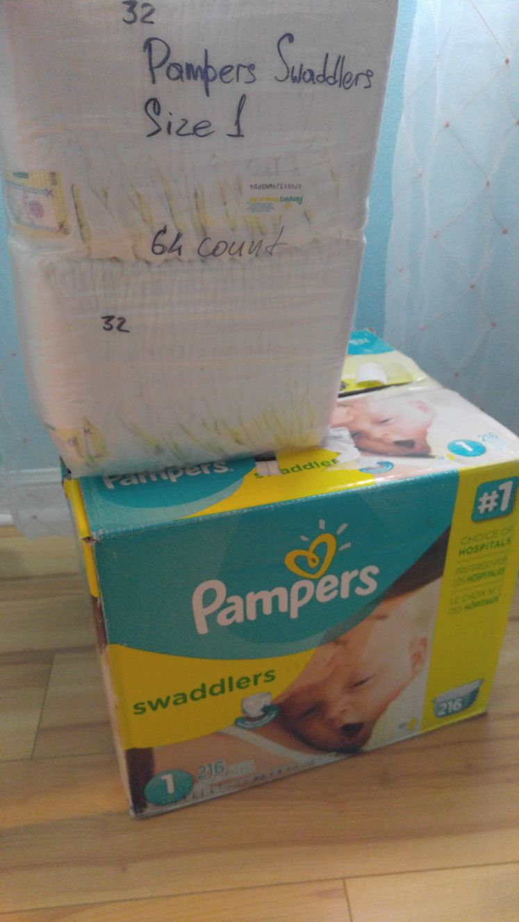 Diapers. Pampers swaddles size 1. 280 count