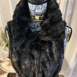 Black Faux Fur Women’s Vest