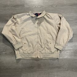 Vintage 1990s John Blair Men’s Blanket Lined Khaki Harrington Jacket 