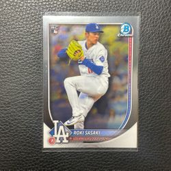 2025 Roki Sasaki Bowman Chrome Rookie Card. Los Angeles Dodgers.